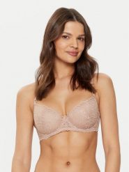 Hunkemöller Biustonosz z fiszbiną Anya 206262 Beżowy. Brązowe biustonosze Hunkemöller, bez wzorów, z syntetyku. Za 109.99 zł.