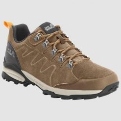 Buty trekkingowe damskie Jack Wolfskin Refugio Texapore Low. Brązowe trekkingi Jack Wolfskin, z gumy, trekkingowe. Za 534.00 zł.