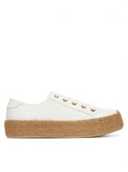 JENNY Espadryle EMMA WSK1576-05 Biały. Białe espadryle Jenny, bez wzorów, z materiału, bez obcasa, bez zapięcia. Za 99.99 zł.