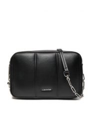 Calvin Klein Torebka Line Quilt Camera Bag K60K613076 Czarny. Czarne listonoszki Calvin Klein, bez wzorów, ze skóry, bez dodatków. Za 249.99 zł.