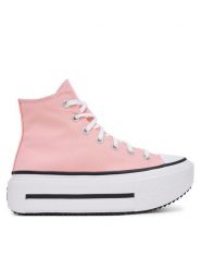 Converse Trampki Chuck Taylor All Star Lift Double Stack A15012C Różowy. Czerwone trampki Converse, bez wzorów, z materiału, bez zapięcia. Za 449.99 zł.