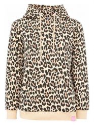 Zwillingsherz Bluza "Leo Allover" w kolorze beżowym rozmiar: L/XL. Brązowe bluzy sportowe Zwillingsherz, l, bez wzorów, z kapturem. Za 185.45 zł.
