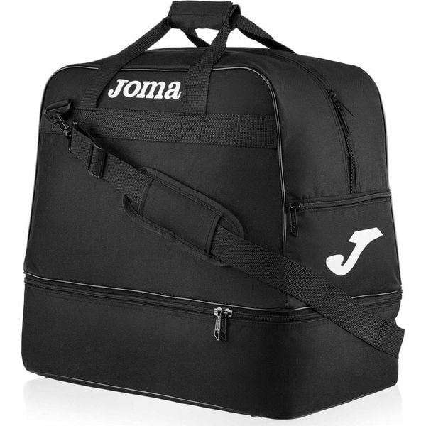Torba treningowa Joma Training III. Czarne torby na ramię Joma, bez wzorów, eleganckie, na ramię, bez dodatków. Za 75.99 zł.