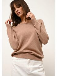 Just Cashmere Kaszmirowy sweter "Abigail" w kolorze beżowym rozmiar: XL. Brązowe swetry Just Cashmere, xl, bez wzorów, z kaszmiru, bez ramiączek. Za 420.95 zł.