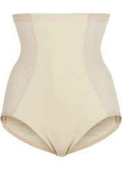 Figi shape, silny stopień modelowania sylwetki. Brązowe figi bonprix, bez wzorów, z materiału. Za 77.99 zł.