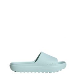 Klapki Adilette Lumia. Zielone klapki Adidas, bez wzorów, z gumy, bez obcasa. Za 159.99 zł.