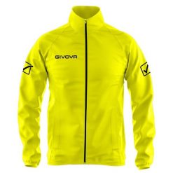Givova Basico RJ001 — Kurtka przeciwdeszczowa z ukrytym kapturem, 3XL. Żółte kurtki sportowe Givova, xl, bez wzorów, z nylonu, do piłki nożnej. Za 149.99 zł.