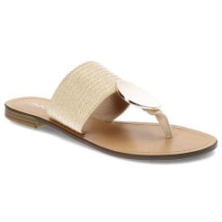 Beżowe Klapki Moow Eleganckie Damskie Buty. Brązowe klapki Moow, bez wzorów, bez obcasa. Za 105.00 zł.