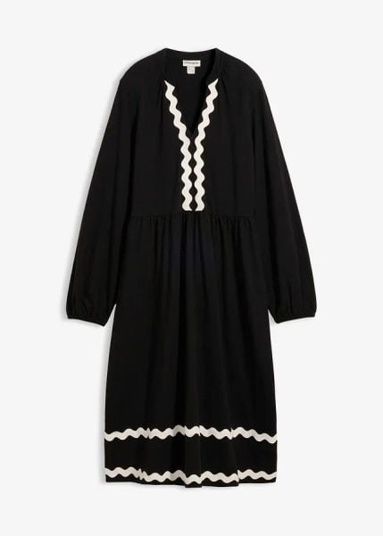 Sukienka z dżerseju. Czarne sukienki bonprix, bez wzorów, z dżerseju, bez kołnierzyka, bez ramiączek. Za 109.99 zł.