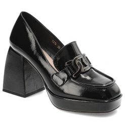 Czarne Półbuty S.Barski Damskie Eleganckie Obuwie. Czarne czółenka S.BARSKI, bez wzorów, ze skóry ekologicznej, bez obcasa, na obcasie, bez zapięcia. Za 219.00 zł.