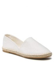 Jenny Fairy Espadryle WS140703-01 Biały. Białe espadryle Jenny Fairy, bez wzorów, z materiału, bez obcasa, bez zapięcia. Za 89.99 zł.