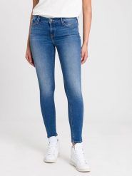 Cross Jeans Dżinsy - Skinny fit - w kolorze niebieskim rozmiar: 28. Niebieskie jeansy Cross Jeans, z aplikacjami. Za 65.85 zł.