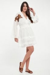 Sukienka mini z ramii ERMANNO FIRENZE. Sukienki Ermanno Firenze, bez wzorów, bez kołnierzyka, bez ramiączek, mini. Za 2,879.00 zł.