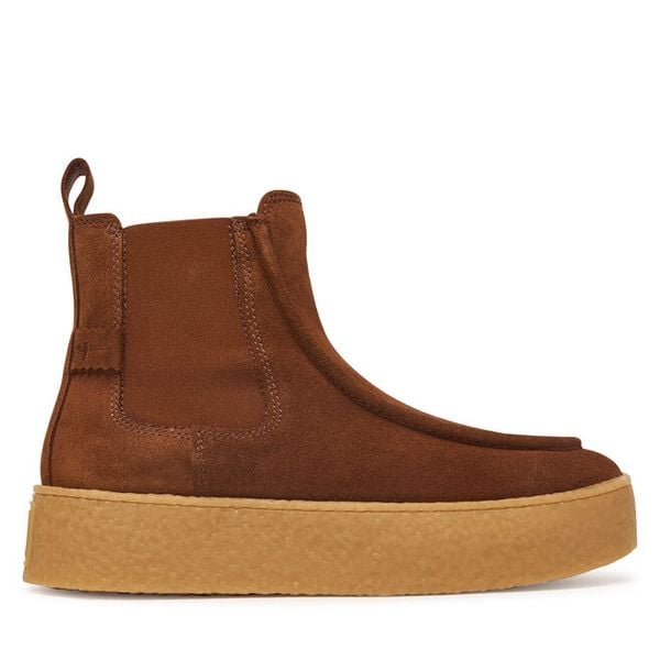 Botki Tamaris. Brązowe botki Tamaris, bez wzorów, bez obcasa, na płaskiej podeszwie, bez zapięcia. Za 484.99 zł.
