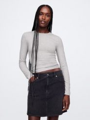 GAP Koszulka w kolorze szarym rozmiar: XL. Szare bluzki GAP, xl, bez wzorów, bez kołnierzyka, bez ramiączek. Za 86.99 zł.