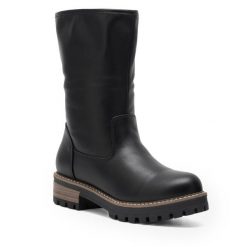 Botki Clara Barson. Czarne botki Clara Barson, bez wzorów, bez obcasa, na płaskiej podeszwie, bez zapięcia. Za 169.99 zł.