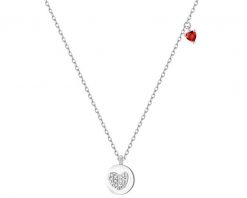 Naszyjnik srebrny z cyrkoniami - serca. Szare naszyjniki Apart, z cyrkonią, srebrne. Za 199.00 zł.