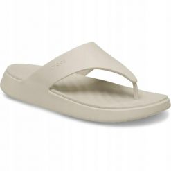 Japonki Dla Dorosłych Crocs Getaway Triangle Flip. Brązowe klapki Crocs, bez wzorów, z materiału, bez obcasa. Za 199.99 zł.