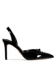 Nine West Szpilki WFA2995-1 Czarny. Czarne szpilki Nine West, bez wzorów, ze skóry, bez obcasa, na szpilce, bez zapięcia. Za 229.99 zł.