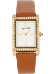 Sophie & Freda Zegarek kwarcowy "Wilmington" w kolorze złoto-jasnobrązowo-białym rozmiar: onesize. Brązowe, analogowe zegarki Sophie & Freda, metalowe. Za 260.99 zł.