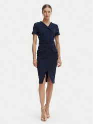 Rinascimento Sukienka koktajlowa CFC0127893003 Granatowy Slim Fit. Niebieskie sukienki Rinascimento, xs, bez wzorów, z syntetyku, wizytowe, bez kołnierzyka, bez ramiączek. Za 699.99 zł.