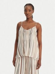 Eleh Top SS260131 Écru Regular Fit. Topy Eleh, bez wzorów, z wiskozy, bez kołnierzyka, bez ramiączek. Za 371.99 zł.