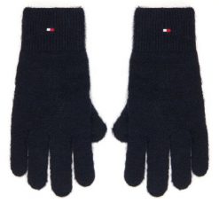 Rękawiczki Damskie Tommy Hilfiger. Niebieskie rękawiczki TOMMY HILFIGER, bez wzorów, z dzianiny. Za 169.99 zł.