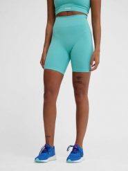 Damskie wysokie legginsy bezszwowe Hummel Alive. Niebieskie legginsy Hummel, s, bez wzorów, z materiału, z podwyższonym stanem. Za 172.50 zł.
