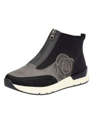 Rieker Slippersy w kolorze szaro-czarnym rozmiar: 40. Czarne botki Rieker, bez wzorów, bez obcasa, bez zapięcia. Za 152.62 zł.