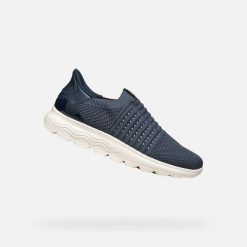 Buty GEOX D SPHERICA PLUS Niebieski. Niebieskie trekkingi Geox, z materiału, do biegania. Za 404.99 zł.