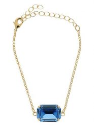 Otazu Pozłacana bransoletka z kryształem Swarovski rozmiar: onesize. Niebieskie bransoletki Otazu, z kryształem, pozłacane. Za 126.99 zł.