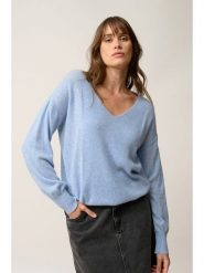Just Cashmere Kaszmirowy sweter "Birse" w kolorze błękitnym rozmiar: L. Niebieskie swetry Just Cashmere, l, bez wzorów, z kaszmiru, bez ramiączek. Za 366.35 zł.