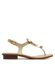 Hispanitas Sandały HV264784 C002 Złoty. Żółte sandały Hispanitas, bez wzorów, ze skóry, bez obcasa, na płaskiej podeszwie, bez zapięcia. Za 519.99 zł.