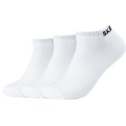 Skarpetki sportowe dla dorosłych 3PPK Mesh Ventilation Socks. Białe skarpety Skechers, bez wzorów, z bawełny. Za 25.99 zł.
