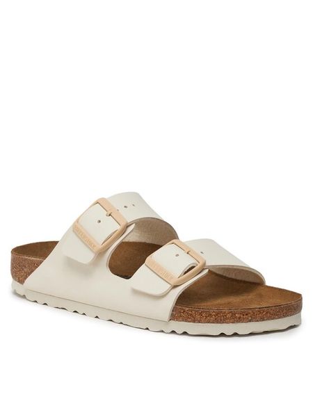 Birkenstock Klapki Arizona Birko-Flor 1027339 Beżowy. Brązowe klapki Birkenstock, bez wzorów, ze skóry, bez obcasa. Za 399.99 zł.