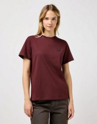WRANGLER DAMSKA KOSZULKA REGULAR TEE DAHLIA 112356625 W7N4018506. Bluzki Wrangler, m, bez wzorów, bez kołnierzyka, bez ramiączek. Za 69.99 zł.