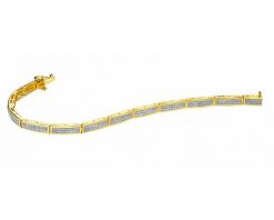 Bransoletka z żółtego złota z diamentami - 18 cm - 0,60 ct - próba 585. Żółte bransoletki Apart, z diamentem, złote. Za 14,490.00 zł.