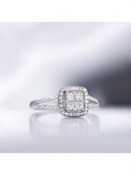 DIAMOND & CO Złoty pierścionek "Beloni" z diamentami rozmiar: 48. Szare pierścionki Diamond & Co, z diamentem, złote. Za 2,000.99 zł.