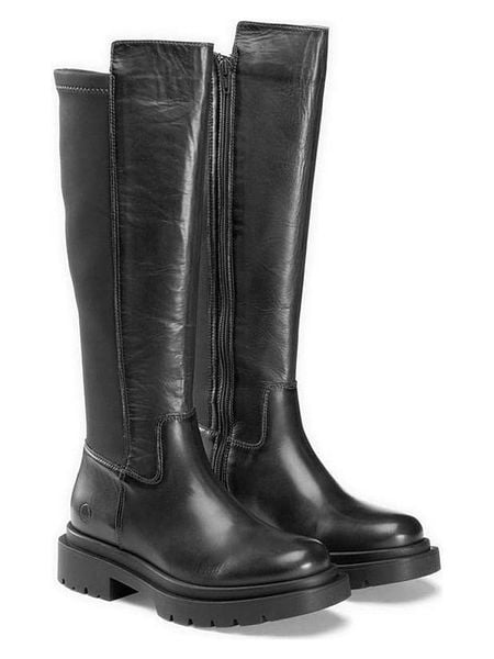 Herrlicher Skórzane botki "The High Boot" w kolorze czarnym rozmiar: 36. Czarne botki Herrlicher, bez wzorów, z materiału, bez obcasa, bez zapięcia. Za 386.63 zł.