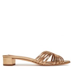 Klapki LAUREN RALPH LAUREN. Żółte klapki Lauren Ralph Lauren, bez wzorów, bez obcasa. Za 549.99 zł.