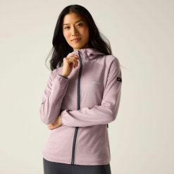 Damska bluza z kapturem i rozciągliwym zamkiem błyskawicznym Ferna Marl Midlayer. Niebieskie bluzy Regatta, m, bez wzorów, z materiału, z kapturem. Za 169.99 zł.
