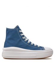 Converse Trampki Chuck Taylor All Star Move Platform A09395C Niebieski. Niebieskie trampki Converse, bez wzorów, z materiału, bez zapięcia. Za 259.99 zł.