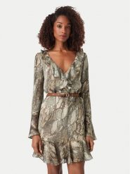 Guess Sukienka codzienna W6YK35 W2959 Zielony Regular Fit. Zielone sukienki Guess, na co dzień, xl, z aplikacjami, z syntetyku, bez kołnierzyka, bez ramiączek, proste. Za 654.99 zł.