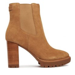 Botki LAUREN RALPH LAUREN. Brązowe botki Lauren Ralph Lauren, bez wzorów, bez obcasa, na słupku, bez zapięcia. Za 839.99 zł.