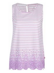 LIEBLINGSSTÜCK Top "Derya" w kolorze biało-fioletowym rozmiar: 3XL. Białe topy LIEBLINGSSTÜCK, xl, bez wzorów, z bawełny, bez kołnierzyka, bez ramiączek. Za 118.84 zł.