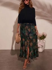 LA Angels Spódnica w kolorze granatowo-zielonym rozmiar: L. Niebieskie spódnice LA Angels, na co dzień, l, bez wzorów, maxi, proste. Za 152.99 zł.