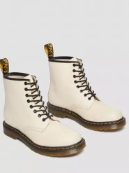 Dr. Martens Skórzane botki "Parchment" w kolorze beżowym rozmiar: 39. Brązowe botki Dr. Martens, bez wzorów, bez obcasa, bez zapięcia. Za 726.95 zł.