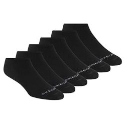 Skarpetki sportowe dla dorosłych 6pk Womens Cotton Nshw Blac. Czarne skarpety Skechers, bez wzorów, z lycry. Za 79.99 zł.