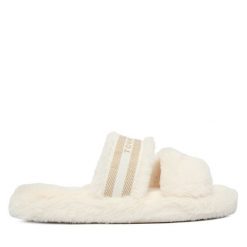 Kapcie Tommy Hilfiger. Białe obuwie domowe TOMMY HILFIGER, bez wzorów, bez zapięcia. Za 199.99 zł.