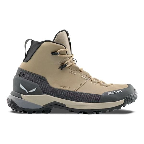 Damskie buty trekkingowe Salewa Puez Leather Mid PTX. Brązowe trekkingi Salewa, z nubiku, trekkingowe. Za 886.00 zł.
